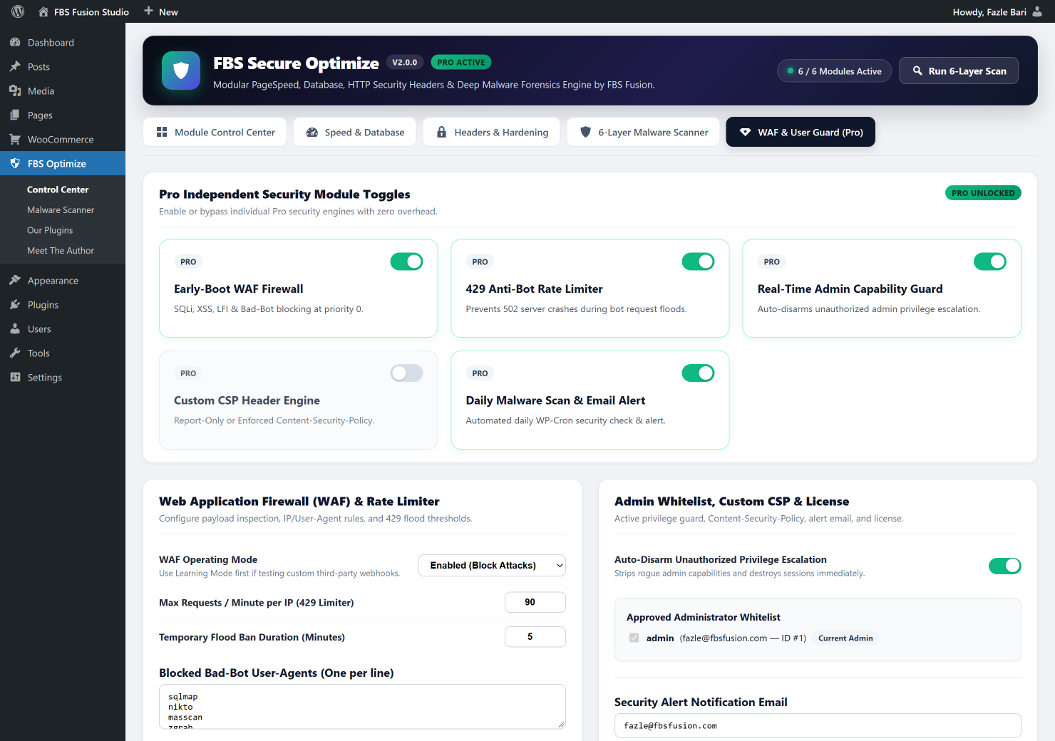 429 Anti-Bot Rate Limiter and Priority-0 WAF in FBS Secure Optimize Pro